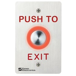 Essex Electronics Inc PEB-2S | Push to Exit Switch, Single Gang, Red Corners, PZO Switch