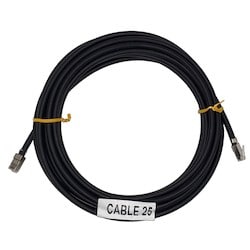 Etherwan Systems CABLE 25 | 25 Feet Shielded RJ45 Plug to Plug, Solid, Black PVC Jacket, Cat6 Outdoor Standard Patch Cable