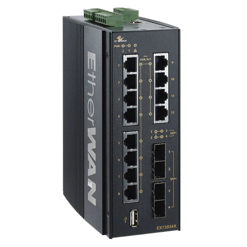 Etherwan Systems EX73924X-0VB | Hardened Managed Ethernet Switch 12-Port Gigabit