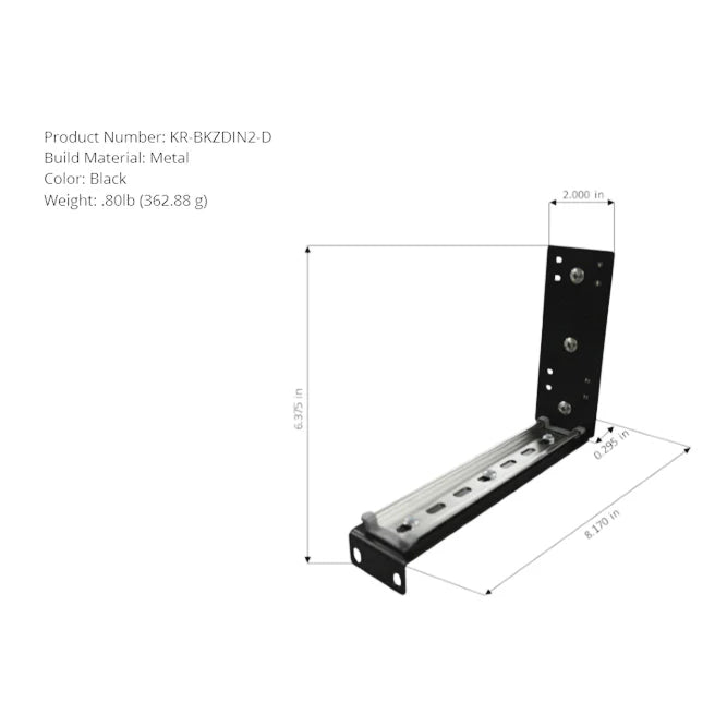 Etherwan Systems KR-BKZDIN2-D | Z-Shaped Horizontal Mounting Bracket with Removable DIN-Rail