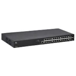 Etherwan Systems EX26262F | Commercial 0C - 45C Managed L2+ Gigabit Poe Switch, 24 Gigabit Rj45 Poe Ports + 2 Gigabit Combo/Sfp Ports