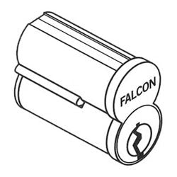 Falcon Lock C606 A 626 W/KB609-1 | Door Lock Cylinder, Interchangeable Core, Keyed Different, 6-Pin, Combinated, Standard, A Keyway, Satin Chrome with Cut Key