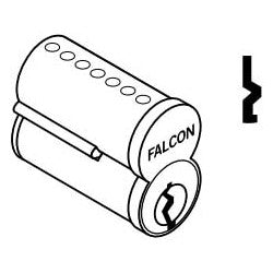 Falcon Lock CB847 C 626 | Door Lock Cylinder, Interchangeable Core, 7-Pin, Uncombinated, Best Style Capping, C Keyway, Satin Chrome