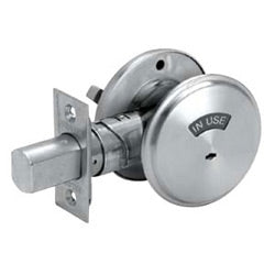 Falcon Lock D271 626 | Door Deadlock, Medium Duty, Lipless Strike, Thumbturn, Occupancy Indicator, 2-3/4" Adjustable Backset, Satin Chrome
