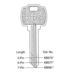 Falcon Lock KB577 G | Door Lock Key Blank, Standard, 6-Pin, G Keyway, for Conventional Cylinder