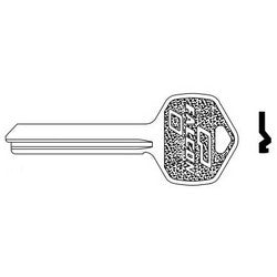 Falcon Lock KB628 D | Door Lock Key Blank, Standard, 7-Pin, D Keyway, for Interchangeable Core Cylinder