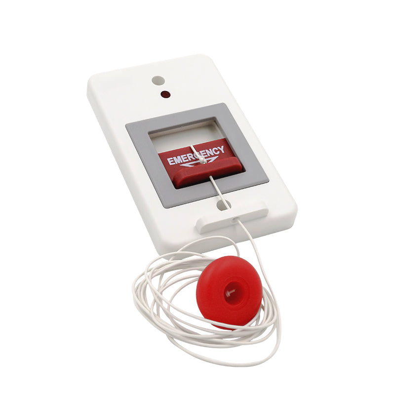 Flair Electronics EPC500W | Wireless Waterproof Pull Cord Station, Single-Gang, White Plastic Plate