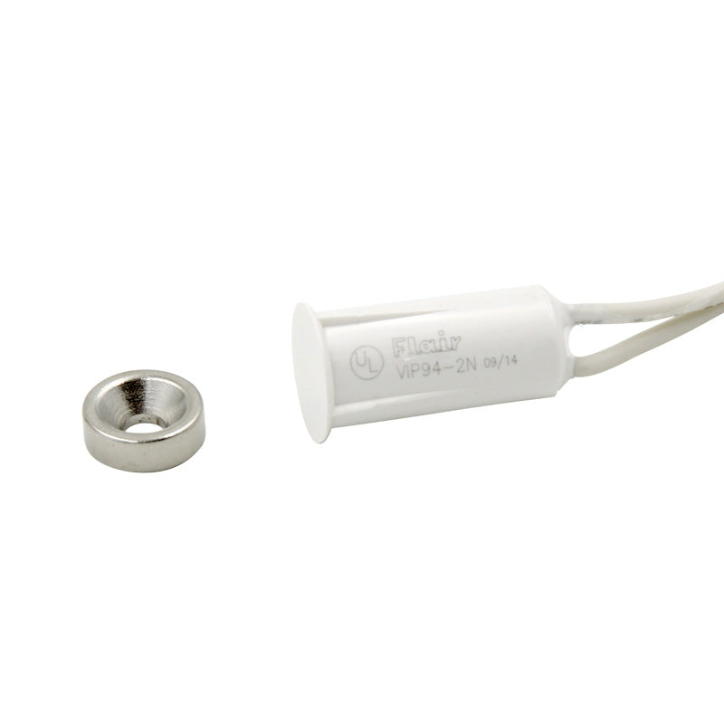 Flair Electronics VIP94-2N BRN | Recessed STUBBY Contact, CC 34 Gap 38 Dia x 34 Long 18 22AWG Leads MN400 Rare Earth Donut Magnet