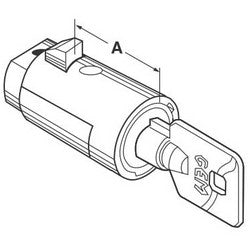 Fort Lock YPT1010 KA 27380 | Vending Machine Lock Inner Cylinder, Keyed Alike, 59/64", Nickel, For Pop-Out T Handle, 10/Box