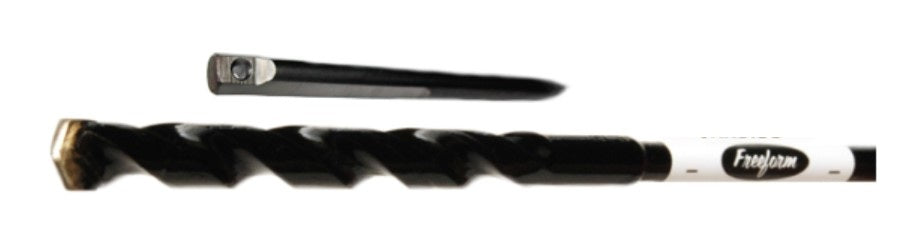 Freeform Research & Development 1258C | Masonry Drill Bit, Carbide, 1/2 in. Diameter, 58 in. Length, 1/4 in. Bell Hanger Shank
