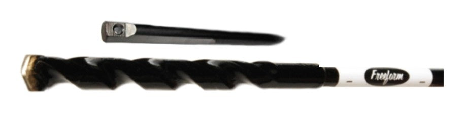 Freeform Research & Development 1272C | Masonry Drill Bit, Carbide, 1/2 in. Diameter, 72 in. Length, 1/4 in. Bell Hanger Shank