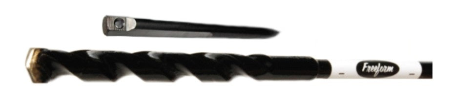 Freeform Research & Development 3812C | Masonry Drill Bit, Carbide, 3/8 in. Diameter, 12 in. Length, 1/4 in. Bell Hanger Shank