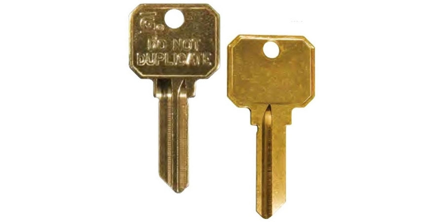 GENERAL LOCK KB SC9 DND BR | Key Blank- Schlage E 6-Pin Keyway- DO NOT DUPLICATE Legend- Neuter Security Bow- Brass