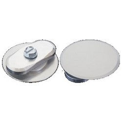 GKL Products ADD1A | Door Hole Filler Disc Kit, 1-5/8" Diameter Disc, Aluminum Clear Finish, Includes (2) Discs, (2) Brackets, (2) Screws