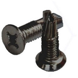 GKL Products HSP100MB | Frame Hinge Screw Self-Drilling, 14 Self-Taping, 12 Phillips Undercut Flat Head, Metal, Black Oxide, 100 each per Pack