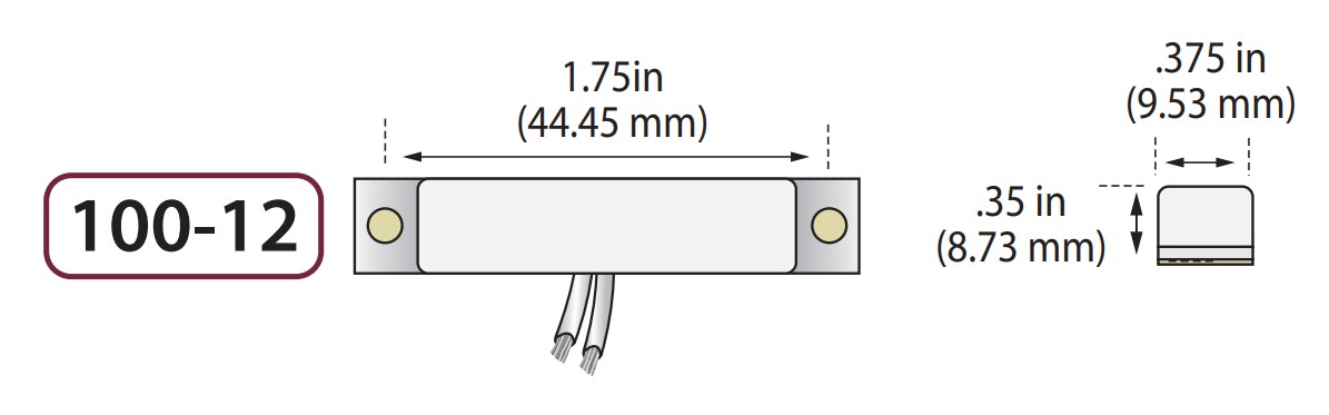 George Risk Industries (G.R.I.) 100-12-BL | Standard Gap Miniature Surface Mount Switch Set, Flanged