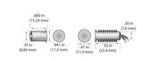 George Risk Industries (G.R.I.) 2120-12-W | 3/8" Ribbed Recessed Switch Set, White, Standard Gap 1/2", Closed Loop
