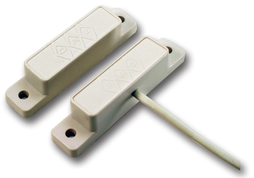 George Risk Industries (G.R.I.) 29PA-W | Surface Mount Magnetic Reed Switch Set, White, Closed Loop, Standard Gap Up To 1", Jacketed Cable