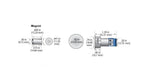 George Risk Industries (G.R.I.) 4473-G | Switch & 3/8" Magnet Recessed Switch Set, Gray, Standard 1/2"+ Gap, Closed Loop, M-5 Magnet, Terminals