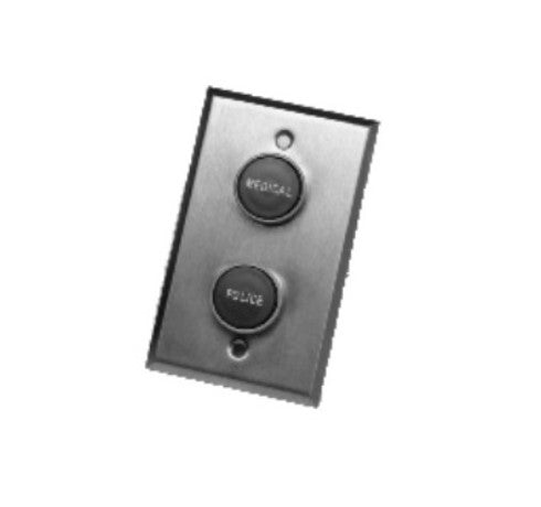 George Risk Industries (G.R.I.) SP-18 | Single Gang Plastic Plate Red Panic Button Green Generalbutton/Guard Ring