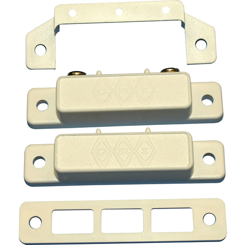 George Risk Industries (G.R.I.) 29AXWG-W | Surface Mount Magnetic Reed Switch Set, White, Closed Loop, Top Terminals