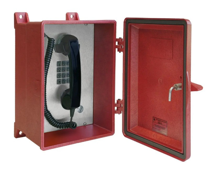 Gai-Tronics 354-710RD | NEMA 4X VoIP Rugged Handset Telephone - Model 354-710 Series (Keypad), Red
