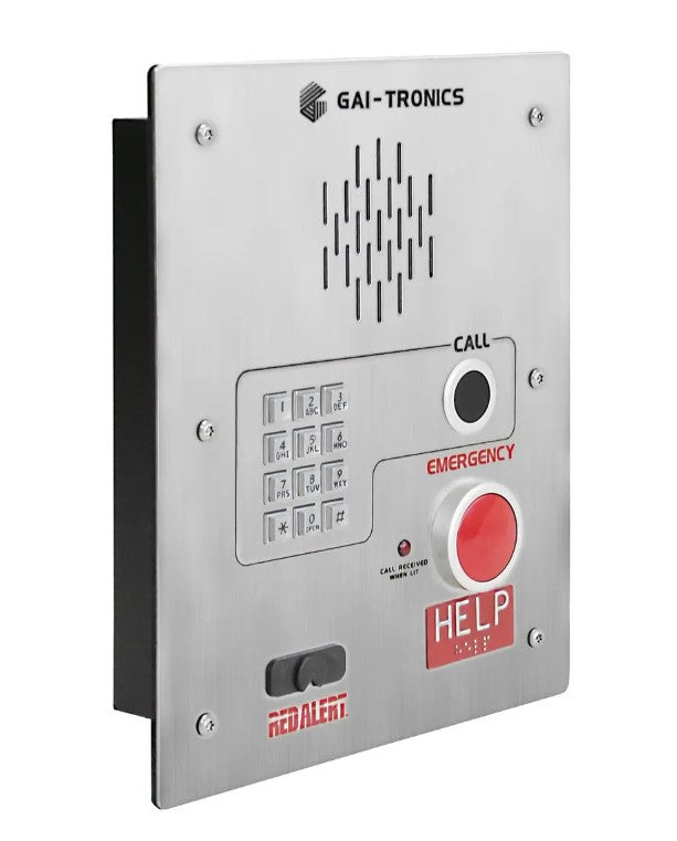 Gai-Tronics 398-812A | RED ALERT Series, WiFi VoIP Emergency Flush-mount Telephones - Model 398-812A