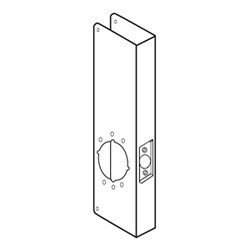 General Lock BH-14-S-2-CW | Door Lock Wrap Around Plate, 5" Width X 14" Height, 2-3/4" Backset, 1-3/4" Door, Satin Stainless Steel