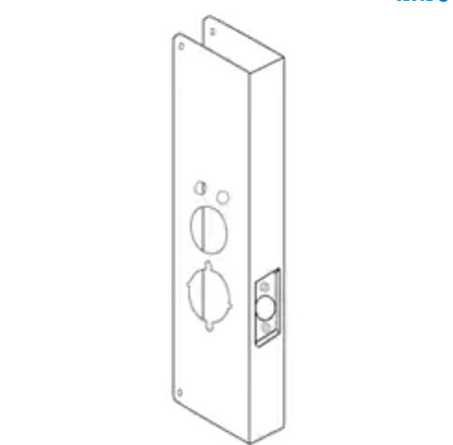 General Lock BH-27-S-CW | Door Lock Wrap Around Plate, 5" Width X 15" Height, 2-3/4" Backset, 1-3/4" Door, Satin Stainless Steel