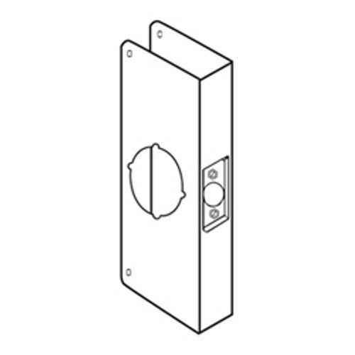 General Lock BH-4-PB-CW | Door Lock Wrap Around Plate, 4-1/4" Width X 9" Height, 2-3/4" Backset, 1-3/4" Door, Bright Brass