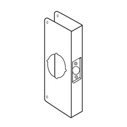 General Lock BH-4-S-CW | Door Lock Wrap Around Plate, 4-1/4" Width X 9" Height, 2-3/4" Backset, 1-3/4" Door, Satin Stainless Steel