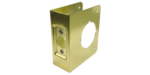 General Lock BH-51-PB-CW | Door Lock Wrap Around Plate, 4" Width X 4-1/2" Height, 2-3/8" Backset, 1-3/8" Door, Bright Brass