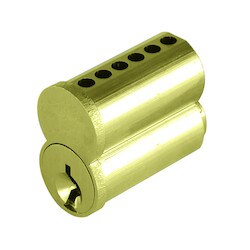 General Lock IC6B G 4 | Cylinder Lock Interchangeable Core, Small Format, 6-Pin, G Keyway, Uncombinated, Barrel Cap, Solid Brass