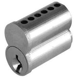 General Lock IC6B A 26D | Cylinder Lock Interchangeable Core, Small Format, 6-Pin, A Keyway, Uncombinated, Barrel Cap, Solid Brass