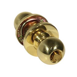 General Lock K240B 605 LL ANSI | Cylindrical Knobset, B-Knob, Grade-2, Ansi F76 Strike, Bright Brass