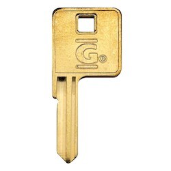 General Lock KB AM4 S BR | Padlock Key Blank, 6-Pin Am4 Keyway, Square Offset Bow, Brass