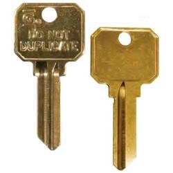 General Lock KB WR5 DND BR | Key Blank, Weiser 1555 Keyway, Do Not Duplicate Legend, Neuter Security Bow, Brass
