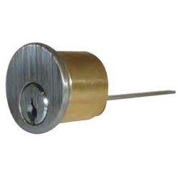 General Lock RC6 YA 26D KA2 | Rim Cylinder, 6-Pin, Yale-8 Keyway, Keyed Alike, 2-Key Blank, Solid Brass, Satin Chrome