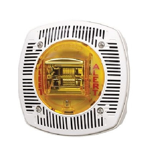 Gentex 904-1429-002 | Outdoor Speaker Strobe 25 or 707 VRMS Amber Lens Fixed 15/75 Candela Wall Mount
