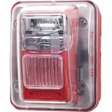 Gentex Corp. WGEC24-75WR | Commander Series Low-Profile Evacuation Weatherproof Horn Strobe, 24Vdc, 75Cd, Red
