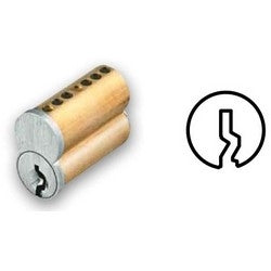 GMS Industries IC6A 4 | Interchangeable Cylinder Core, Small Format, Best A Keyway, 6-Pin, 0.56" Diameter X 1.1" Length X 0.96" Height, Satin Brass