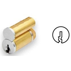 GMS Industries LFIC SCF 26D B1 | Interchangeable Cylinder Core, Large Format, Schlage F Keyway, 6-Pin, 1-Bit, 1.44" Length X 1.08" Height, Solid Brass