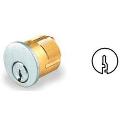 GMS Industries M118 KW 26D ST KA2 | Mortise Cylinder, Kwikset 1176 Keyway, Keyed Alike, 1.36" Diameter, 1-1/8" Length, Solid Brass