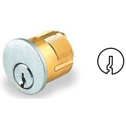 GMS Industries M118 SCE 10B ST KA2-6 | Mortise Cylinder, Schlage E Keyway, 6-Pin, Keyed Alike, 1.36" Diameter, 1-1/8" Length, Solid Brass