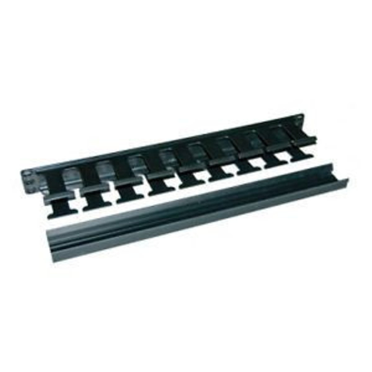 Great Lakes Case & Cabinet Co CM-16 | Single-Sided, 19 Inch Horizontal Cable Organizer With Fingers and Cover, Plastic, 1 RMU
