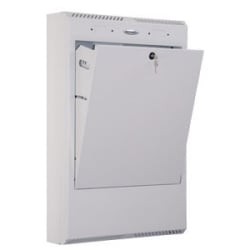 Great Lakes Case & Cabinet Co BS2-TM3R | Tilt Out Wall Mount, 34.5 Inch H X 23 Inch W X 5.5 Inch D, 3 RMU, White