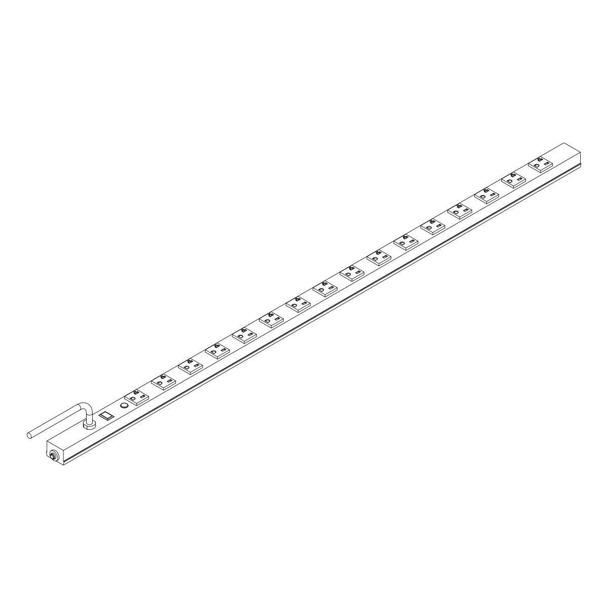 Great Lakes Case & Cabinet Co 7215-20ARTLP | 16 Position Power Strip for Vertical Mounting, 20 Amp, L5-20P Plug