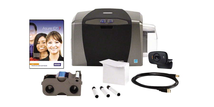 HID Global Corp 50600 | Dtc1250E Single-Sided Printer, Ez-Full Color Ribbon, 100 Ultracard Pvc