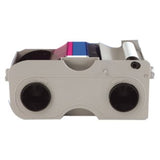 HID Global Corp 45010 | Id Card Printer/Encoder Ribbon, Yellowith Magenta/Cyan/Resin Black/Overlay/Dye-Sub Black Cartridge, 200 Image Per Roll, With Resin Black/Clear Overlay Panel, For Fargo Dtc1250E