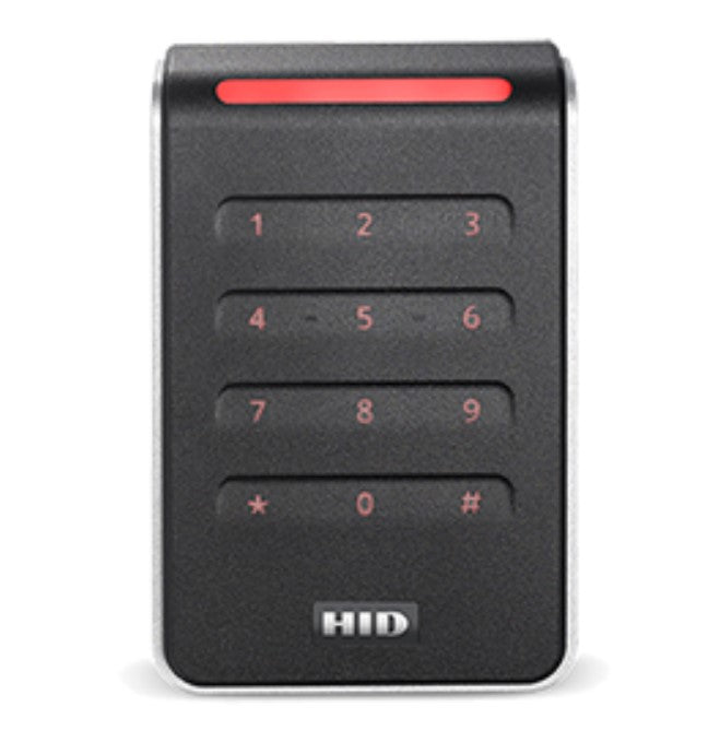 Hid - Usa 40KHNKS-03 | Signo 40K Contactless PIV Reader with Keypad and Wall Switch Mount, Black/Silver, Pigtail